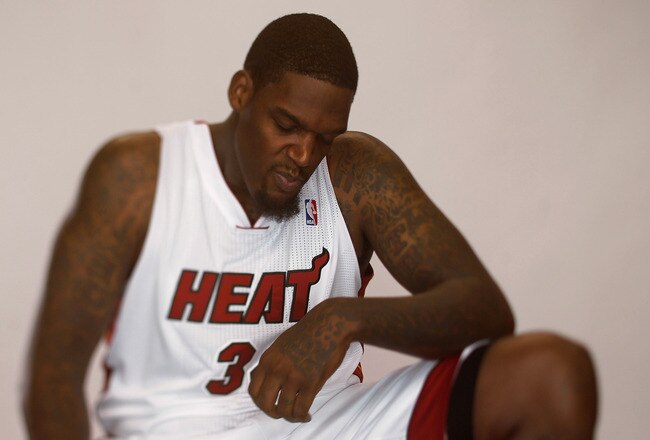 MIAMI, FL - DECEMBER 12:  Eddy Curry #34 of the Miami Heat poses during media day at American Airlines Arena on December 12, 2011 in Miami, Florida.  (Photo by Mike Ehrmann/Getty Images)