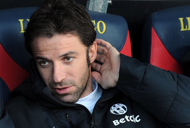 LECCE, ITALY - JANUARY 08:  Alessandro Del Piero of Juventus during the Serie A match between US Lecce and Juventus FC at Stadio Via del Mare on January 8, 2012 in Lecce, Italy.  (Photo by Giuseppe Bellini/Getty Images)