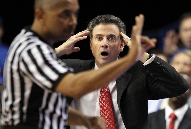 LEXINGTON, KY - DECEMBER 31:  Rick Pitino the head coach of the Louisville Cardinals reacts to a foul charged to his team during 69-62 loss to the Kentucky Wildcats at Rupp Arena on December 31, 2011 in Lexington, Kentucky.  (Photo by Andy Lyons/Getty Images)