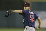 DETROIT - SEPTEMBER 09: Kevin Slowey #59 of the Minnesota Twins warms up prior to the start of the game gainst the Detroit Tigers at Comerica Park on September 9, 2011 in Detroit, Michigan.  (Photo by Leon Halip/Getty Images)
