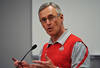 COLUMBUS, OH - MARCH 30:  Head Coach Jim Tressel speaks to the media during a press conference before the start of Spring practices at the Woody Hayes Athletic Center at The Ohio State University on March 30, 2011 in Columbus, Ohio. (Photo by Jamie Sabau/Getty Images)