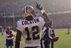 SAN FRANCISCO, CA - JANUARY 14:  Marques Colston #12 of the New Orleans Saints celebrates his touchdown against the San Francisco 49ers in the second quarter of the NFC Divisional playoff game at Candlestick Park on January 14, 2012 in San Francisco, California.  (Photo by Ezra Shaw/Getty Images)