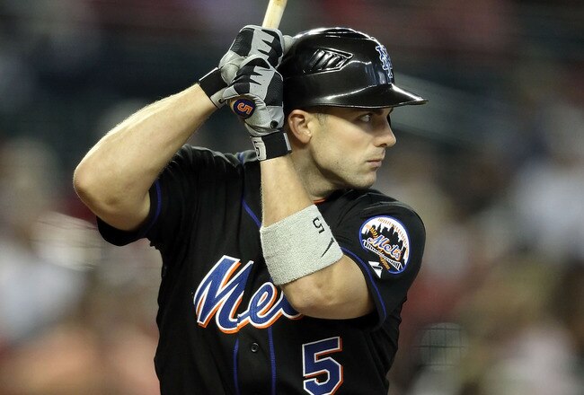 PHOENIX, AZ - AUGUST 14:  David Wright #5 of the New York Mets bats against the Arizona Diamondbacks during the Major League Baseball game at Chase Field on August 14, 2011 in Phoenix, Arizona. The Diamondbacks defeated the Mets 5-3.  (Photo by Christian Petersen/Getty Images)