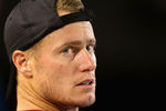 MELBOURNE, AUSTRALIA - JANUARY 19:  Lleyton Hewitt of Australia looks on between games in his second round match against Andy Roddick of the United States during day four of the 2012 Australian Open at Melbourne Park on January 19, 2012 in Melbourne, Australia.  (Photo by Matt Blyth/Getty Images)