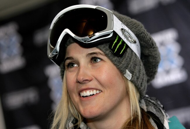 ASPEN, CO - JANUARY 21:  Skier Sarah Burke of Canada talks to the media on the eve of Winter X Games 13 on Buttermilk Mountain on January 21, 2008 in Aspen, Colorado.  (Photo by Doug Pensinger/Getty Images)
