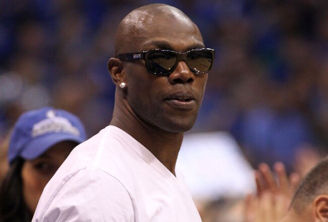 DALLAS, TX - JUNE 05:  Terrell Owens attends Game Three of the 2011 NBA Finals between the Dallas Mavericks and the Miami Heat at American Airlines Center on June 5, 2011 in Dallas, Texas.  NOTE TO USER: User expressly acknowledges and agrees that, by downloading and/or using this Photograph, user is consenting to the terms and conditions of the Getty Images License Agreement.  (Photo by Mike Ehrmann/Getty Images)