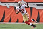 CINCINNATI, OH - SEPTEMBER 25:  Ted Ginn #19 of the San Francisco 49ers returns a kickoff against the Cincinnati Bengals at Paul Brown Stadium on September 25, 2011 in Cincinnati, Ohio.  (Photo by Jamie Sabau/Getty Images)
