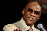 LAS VEGAS, NV - SEPTEMBER 17:  Floyd Mayweather Jr. speaks during his post-fight news conference after his fourth round knockout of Victor Ortiz in their WBC welterweight title fight at the MGM Grand Garden Arena on September 17, 2011 in Las Vegas, Nevada.  (Photo by Ethan Miller/Getty Images)
