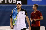 MELBOURNE, AUSTRALIA - JANUARY 19:  Andy Roddick (L) of the USA walks from the court after retiring in his second round match against Lleyton Hewitt of Australia during day four of the 2012 Australian Open at Melbourne Park on January 19, 2012 in Melbourne, Australia.  (Photo by Quinn Rooney/Getty Images)