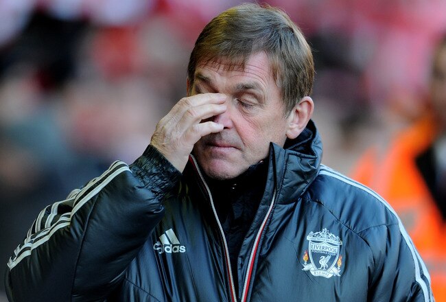 LIVERPOOL, ENGLAND - JANUARY 14:  Liverpool Manager Kenny Dalglish looks on prior to the Barclays Premier League match between Liverpool and Stoke City at Anfield on January 14, 2012 in Liverpool, England.  (Photo by Michael Regan/Getty Images)