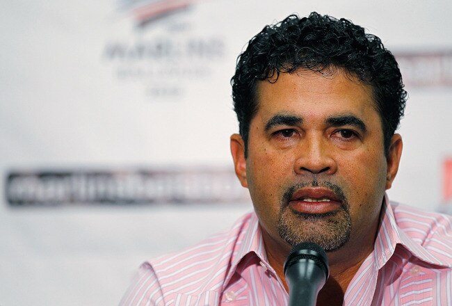 MIAMI GARDENS, FL - SEPTEMBER 28:  Ozzie Guillen speaks as the Florida Marlins introduce him as their new manager during a press conference at Sun Life Stadium on September 28, 2011 in Miami Gardens, Florida.  (Photo by Mike Ehrmann/Getty Images)