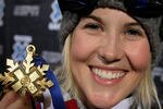 ASPEN, CO - JANUARY 23:  Sarah Burke of Whistler, Canada poses with her gold medal after winning the Women's Skiing Superpipe at Winter X Games 13 on Buttermilk Mountain on January 23, 2009 in Aspen, Colorado.  (Photo by Doug Pensinger/Getty Images)
