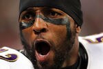ST LOUIS, MO - SEPTEMBER 25:  Ray Lewis #52 of the Baltimore Ravens yells during the game on against the St. Louis Rams September 25, 2011 at the Edward Jones Dome in St Louis, Missouri.  (Photo by Jamie Squire/Getty Images)