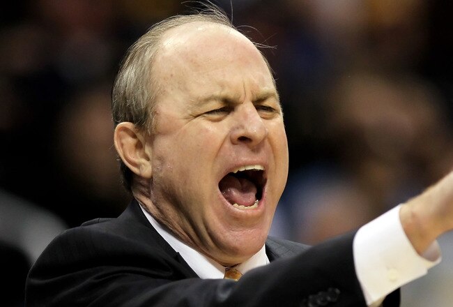 LOS ANGELES, CA - MARCH 12:  UCLA Bruins head coach Ben Howland yells at his team in the first half against the Cal Golden Bears during the Semifinals of the Pac-10 Basketball Tournament at Staples Center on March 12, 2010 in Los Angeles, California. Cal defeated UCLA 85-72.  (Photo by Jeff Gross/Getty Images)