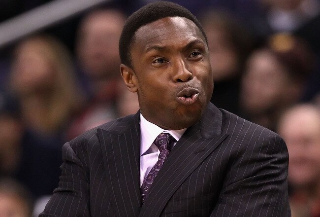 PHOENIX, AZ - JANUARY 13:  Head coach Avery Johnson of the New Jersey Nets reacts during the NBA game against the Phoenix Suns at US Airways Center on January 13, 2012 in Phoenix, Arizona. The Nets defeated the Suns 110-103. NOTE TO USER: User expressly acknowledges and agrees that, by downloading and or using this photograph, User is consenting to the terms and conditions of the Getty Images License Agreement.  (Photo by Christian Petersen/Getty Images)