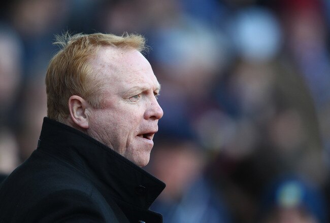 BIRMINGHAM, ENGLAND - JANUARY 14:  Alex McLeish of Aston Villa looks on during the Barclays Premier League match between Aston Villa and Everton at Villa Park on January 14, 2012 in Birmingham, England.  (Photo by Clive Mason/Getty Images)