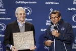 STATE COLLEGE, PA - OCTOBER 29:  Joe Paterno receives a plaque celebrating his 409th career win after the game against the Illinois Fighting Illini on October 29, 2011 at Beaver Stadium in State College, Pennsylvania.  The Nittany Lions defeated the Fighting Illini 10-7.  (Photo by Justin K. Aller/Getty Images)