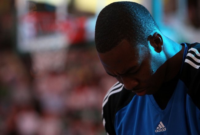 BOSTON - MAY 24:  Dwight Howard of the Orlando Magic stands for the National Anthem against the Boston Celtics in Game Four of the Eastern Conference Finals during the 2010 NBA Playoffs at TD Banknorth Garden on May 24, 2010 in Boston, Massachusetts.  NOTE TO USER: User expressly acknowledges and agrees that, by downloading and/or using this Photograph, user is consenting to the terms and conditions of the Getty Images License Agreement.  (Photo by Jim Rogash/Getty Images)