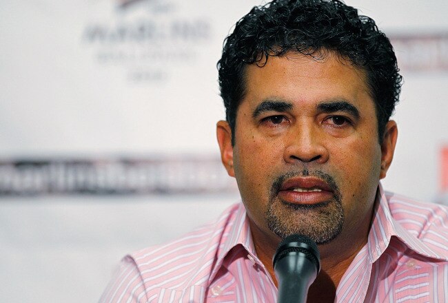 MIAMI GARDENS, FL - SEPTEMBER 28:  Ozzie Guillen speaks as the Florida Marlins introduce him as their new manager during a press conference at Sun Life Stadium on September 28, 2011 in Miami Gardens, Florida.  (Photo by Mike Ehrmann/Getty Images)