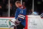 DENVER, CO - JANUARY 18:  Goalie Jean-Sebastien Giguere #35 of the Colorado Avalanche pauses during a break in the action against the Florida Panthers at the Pepsi Center on January 18, 2012 in Denver, Colorado. The Colorado Avalanche defeated the Florida Panthers 4-3 in overtime.  (Photo by Doug Pensinger/Getty Images)