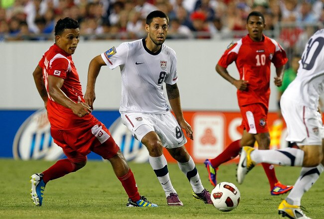 TAMPA, FL - JUNE 11:  Clint Dempsey #8 of the United States advances the ball against Team Panama during the CONCACAF Gold Cup Match at Raymond James Stadium on June 11, 2011 in Tampa, Florida.  (Photo by J. Meric/Getty Images)
