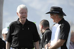 LA QUINTA, CA - JANUARY 21:  Former President Bill Clinton, left, talks with Greg Norman of Australia before teeing off at the Palmer Private Course at the PGA West during the third round of the Humana Challenge in partnership with the Clinton Foundation golf tournament January 21, 2012 in La Quinta, California.  (Photo by Denis Poroy/Getty Images)