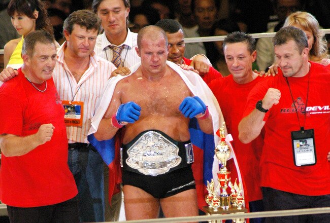 Emelianenko Fedor, the Winner of the PRIDE Heavy Weight Title Match (Photo by Tomokazu Tazawa/Getty Images)