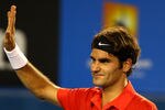 MELBOURNE, AUSTRALIA - JANUARY 22:  Roger Federer of Switzerland thanks the crowd after winning his fourth round match against  Bernard Tomic of Australia during day seven of the 2012 Australian Open at Melbourne Park on January 22, 2012 in Melbourne, Australia.  (Photo by Mark Dadswell/Getty Images)