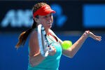 MELBOURNE, AUSTRALIA - JANUARY 19:  Anastasia Pavlyuchenkova of Russia plays a forehand in her second round match against Vania King of the United States of America during day four of the 2012 Australian Open at Melbourne Park on January 19, 2012 in Melbourne, Australia.  (Photo by Mark Kolbe/Getty Images)