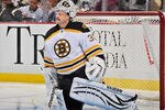 PITTSBURGH, PA - DECEMBER 5:  Goaltender Tim Thomas #30 of the Boston Bruins stretches before a game against the Pittsburgh Penguins on December 5, 2011 at CONSOL Energy Center in Pittsburgh, Pennsylvania.  (Photo by Jamie Sabau/Getty Images)