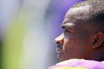 SAN DIEGO, CA - SEPTEMBER 11:   Adrian Peterson #28 of the Minnesota Vikings looks on against the San Diego Chargers during their season opener on September 11, 2011 at Qualcomm Stadium in San Diego, California. (Photo by Donald Miralle/Getty Images)