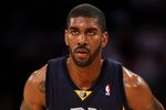 LOS ANGELES - APRIL 12:  O.J. Mayo #32 of the Memphis Grizzlies sets on the court aganst the Los Angeles Lakers on April 12, 2009 at Staples Center in Los Angeles, California.   NOTE TO USER: User expressly acknowledges and agrees that, by downloading and/or using this Photograph, user is consenting to the terms and conditions of the Getty Images License Agreement. (Photo by Stephen Dunn/Getty Images)