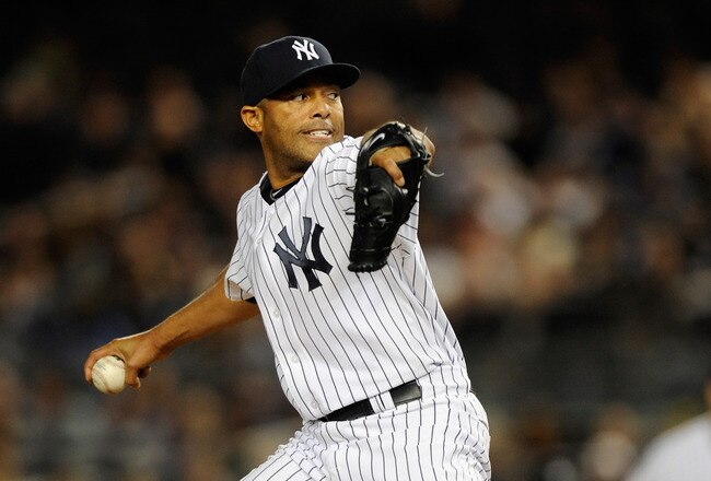NEW YORK, NY - OCTOBER 06:  Mariano Rivera #42 of the New York Yankees throws a pitch against the Detroit Tigers during Game Five of the American League Championship Series at Yankee Stadium on October 6, 2011 in the Bronx borough of New York City.  (Photo by Patrick McDermott/Getty Images)