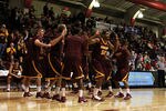 PHILADELPHIA, PA - DECEMBER 08:  Ralph Sampson III #50 of the Minnesota Golden Gophers takes the court during player introductions against the St. Joseph's Hawks at Michael J. Hagan Arena on December 8, 2010 in Philadelphia, Pennsylvania.  (Photo by Chris Chambers/Getty Images)