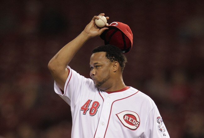 CINCINNATI, OH - SEPTEMBER 20: Francisco Cordero #48 of the Cincinnati Reds pitches against the Houston Astros at Great American Ball Park on September 20, 2011 in Cincinnati, Ohio.  (Photo by John Sommers II/Getty Images)