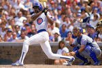 CHICAGO - 1987:  Andre Dawson #8 of the Chicago Cubs follows through on his swing during a game with the Los Angeles Dodgers in 1987 at Wrigley Field in Chicago, Illinois.  (Photo by Jonathan Daniel/Getty Images)