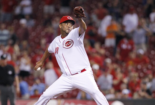 CINCINNATI, OH - SEPTEMBER 13: Francisco Cordero #48 of the Cincinnati Reds pitches the ninth inning against the Chicago Cubs at Great American Ball Park on September 13, 2011 in Cincinnati, Ohio. The Reds won 2-1. (Photo by Joe Robbins/Getty Images)