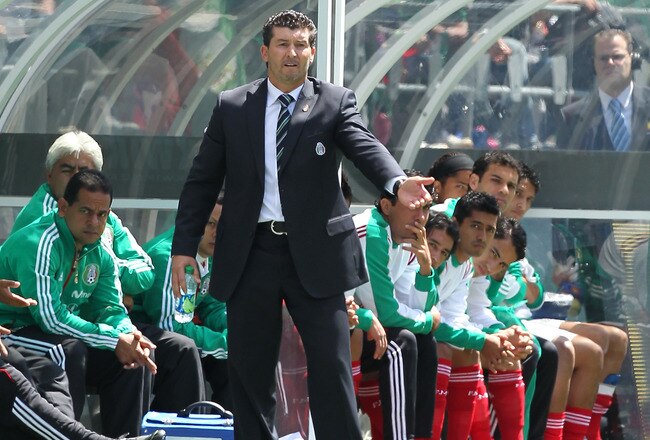 SEATTLE - MAY 28:  Manager José Manuel de la Torre of Mexico looks on during the match against Ecuador at Qwest Field on May 28, 2011 in Seattle, Washington. Mexico and Ecuador played to a 1-1 tie.(Photo by Otto Greule Jr/Getty Images)