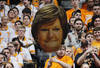 KNOXVILLE, TN - JANUARY 21: Tennessee Volunteers fans hold up a cardboard photo of women's basketball coach Pat Summitt during the game against the Connecticut Huskies at Thompson-Boling Arena on January 21, 2012 in Knoxville, Tennessee. Tennessee defeated Connecticut 60-57. (Photo by Joe Robbins/Getty Images)
