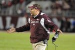 TUSCALOOSA, AL - NOVEMBER 13: Coach Dan Mullen of the Mississippi State Bulldogs directs play against the Alabama Crimson Tide November 13, 2010 at Bryant-Denny Stadium in Tuscaloosa, Alabama.  (Photo by Al Messerschmidt/Getty Images)