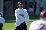 ENGLEWOOD, CO - JULY 28:  Dennis Allen, Defensive Coordinator of the Denver Broncos directs the defense during training camp at the Paul D. Bowlen Memorial Broncos Centre at Dove Valley on July 28, 2011 in Englewood, Colorado.  (Photo by Doug Pensinger/Getty Images)
