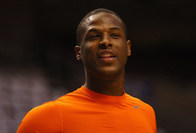 VILLANOVA, PA - JANUARY 11:  Dion Waiters #3 of the Syracuse Orange looks on during warm ups against the Villanova Wildcats at the Wells Fargo Center on January 11, 2012 in Villanova, Pennsylvania.  (Photo by Chris Chambers/Getty Images)