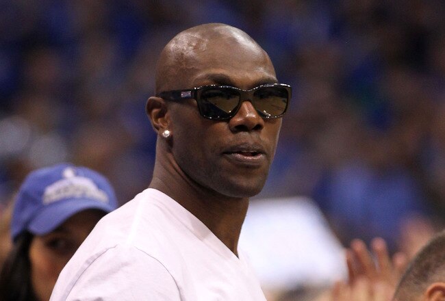 DALLAS, TX - JUNE 05:  Terrell Owens attends Game Three of the 2011 NBA Finals between the Dallas Mavericks and the Miami Heat at American Airlines Center on June 5, 2011 in Dallas, Texas.  NOTE TO USER: User expressly acknowledges and agrees that, by downloading and/or using this Photograph, user is consenting to the terms and conditions of the Getty Images License Agreement.  (Photo by Mike Ehrmann/Getty Images)
