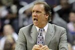 WASHINGTON, DC - JANUARY 06: Flip Saunders of the Washington Wizards reacts to a call against the New York Knicks during the first half at Verizon Center on January 6, 2012 in Washington, DC.  NOTE TO USER: User expressly acknowledges and agrees that, by downloading and or using this photograph, User is consenting to the terms and conditions of the Getty Images License Agreement.  (Photo by Rob Carr/Getty Images)