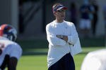 ENGLEWOOD, CO - JULY 28:  Dennis Allen, Defensive Coordinator of the Denver Broncos directs the defense during training camp at the Paul D. Bowlen Memorial Broncos Centre at Dove Valley on July 28, 2011 in Englewood, Colorado.  (Photo by Doug Pensinger/Getty Images)
