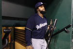 ST LOUIS, MO - OCTOBER 13:  Prince Fielder #28 of the Milwaukee Brewers walks up from the clubhouse to the dugout to play against the St. Louis Cardinals during Game 4 of the National League Championship Series at Busch Stadium on October 13, 2011 in St. Louis, Missouri.  (Photo by Christian Petersen/Getty Images)