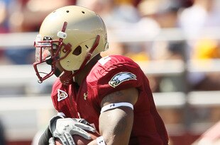 CHESTNUT HILL, MA - SEPTEMBER 04:  Montel Harris #2 of the Boston College Eagles carries the ball in the first quarter against the Weber State Wildcats on September 4, 2010 at Alumni Stadium in Chestnut Hill, Massachusetts.  (Photo by Elsa/Getty Images)