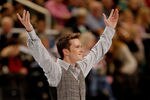GREENSBORO, NC - JANUARY 30:  Jeremy Abbott finishes his routine while competing in the Championship Mens Free Skate during the U.S. Figure Skating Championships at the Greensboro Coliseum on January 30, 2011 in Greensboro, North Carolina.  (Photo by Matthew Stockman/Getty Images)