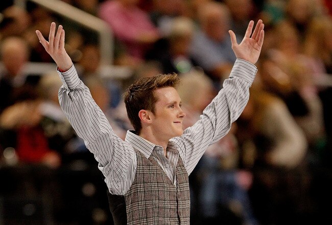 GREENSBORO, NC - JANUARY 30:  Jeremy Abbott finishes his routine while competing in the Championship Mens Free Skate during the U.S. Figure Skating Championships at the Greensboro Coliseum on January 30, 2011 in Greensboro, North Carolina.  (Photo by Matthew Stockman/Getty Images)