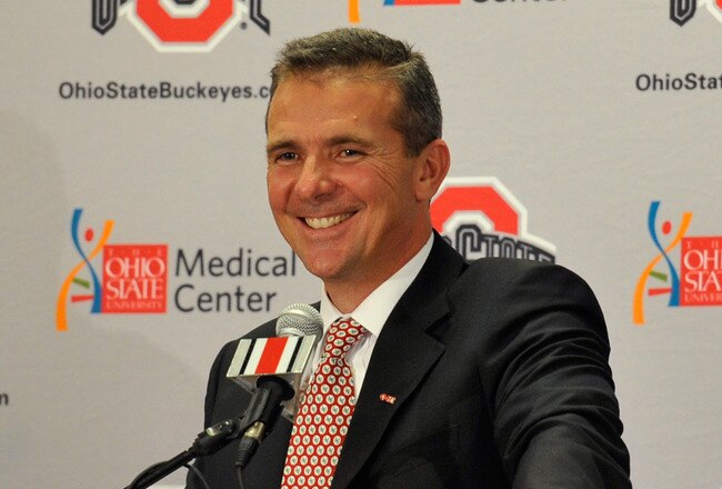 COLUMBUS, OH - NOVEMBER 28:  Urban Meyer speaks to the media after being introduced as the new head coach of Ohio State football on November 28, 2011 in Columbus, Ohio. (Photo by Jamie Sabau/Getty Images)